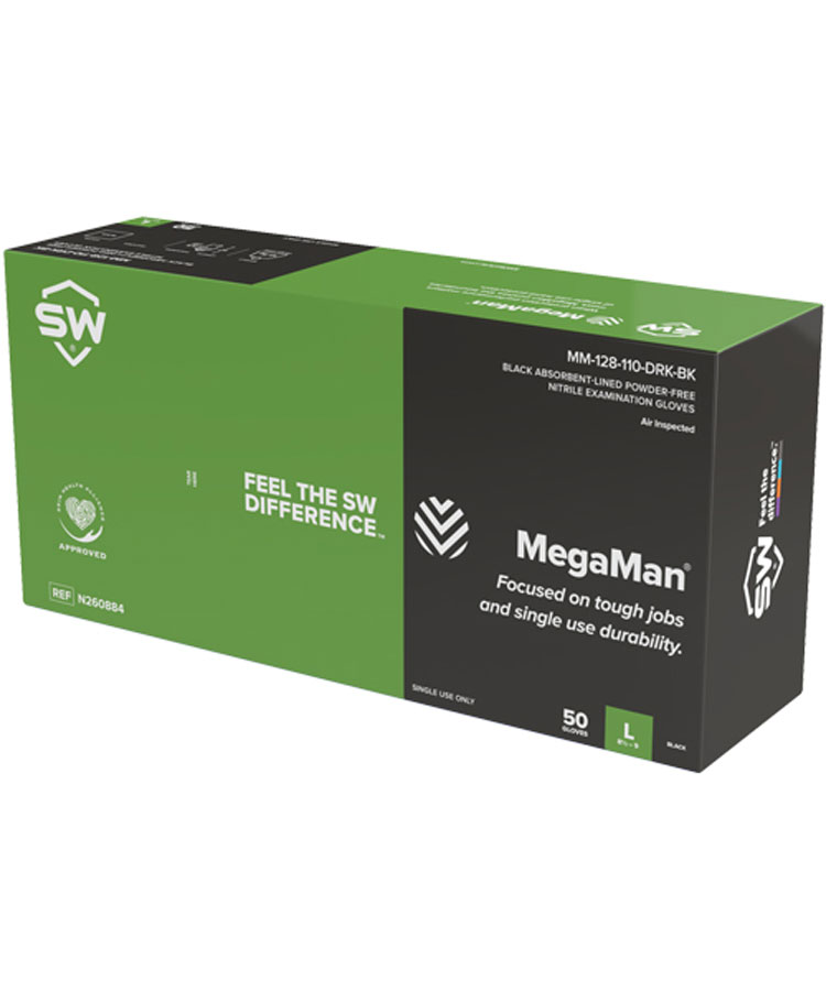 N66088- Megaman® Absorbant Lined Nitrile Gloves-image