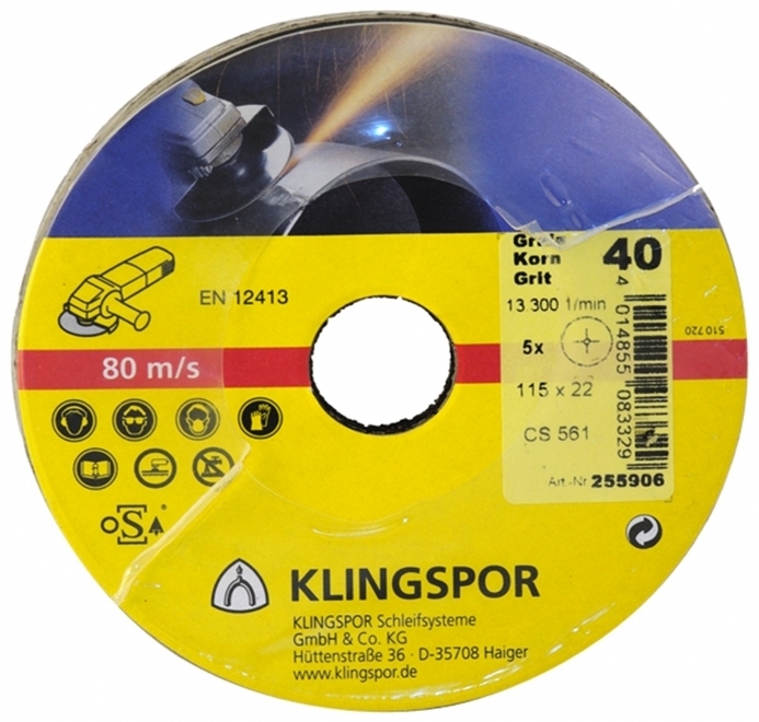 Klingspor 241777 Set de 5 PL 31 B Papier abrasif Grain 60 230 x 280 mm Orange
