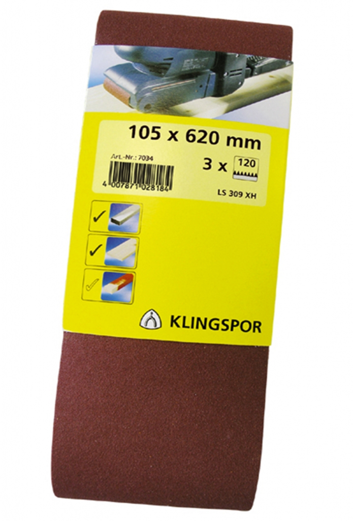Bandes Abrasives En Tissu Klingspor LS 312 JF - Grain 400 - 50 X 1000 Mm - Lot De 30 - Pour Ponceuse à Bande
